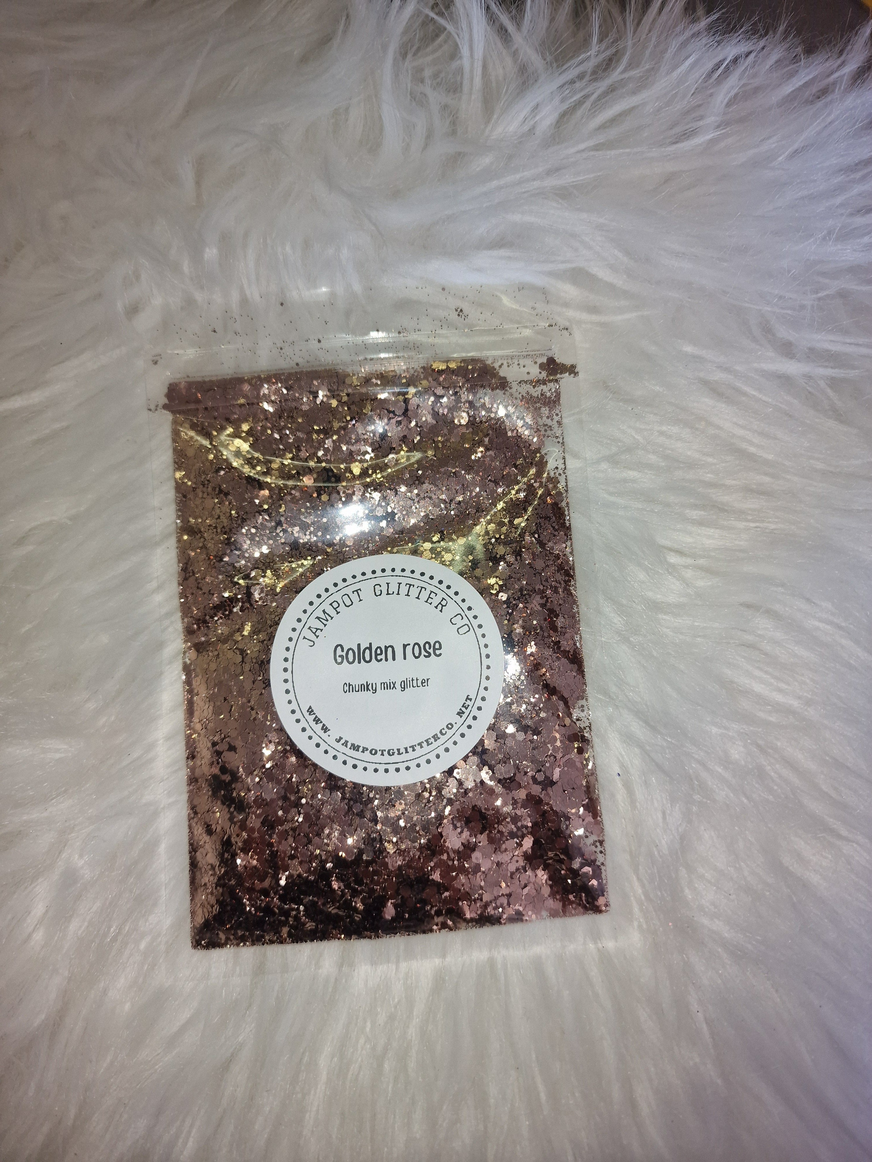 Golden Rose chunky mix glitter Jam Pot Glitter Co