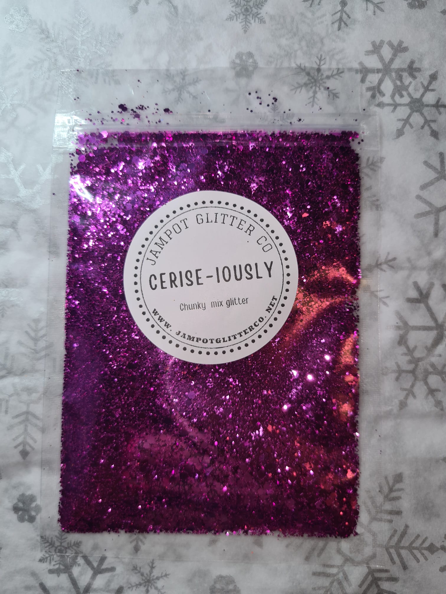 Cerise iously chunky mix glitter jam pot glitter co