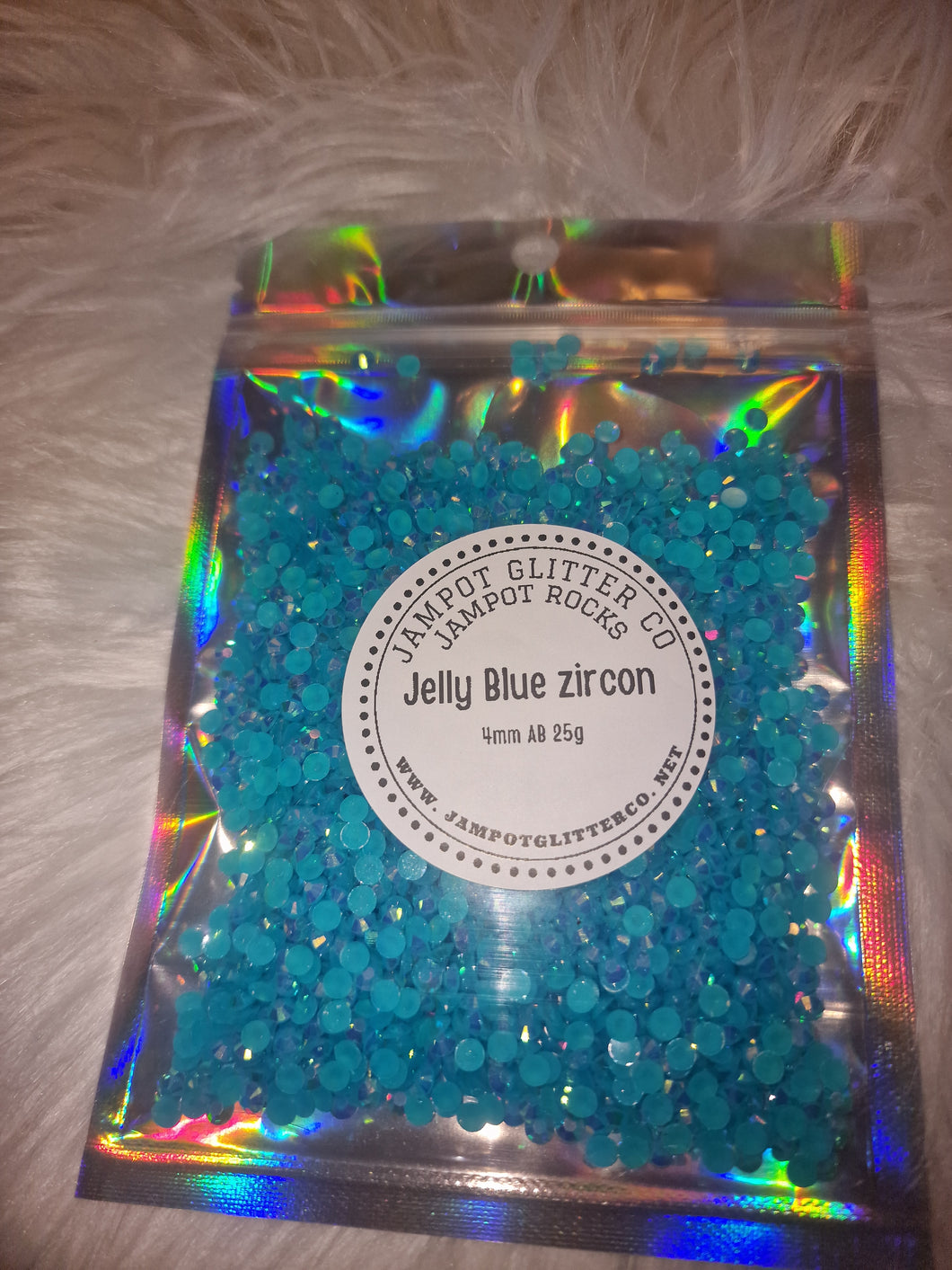 Jelly Blue Zircon 4mm 25g bag