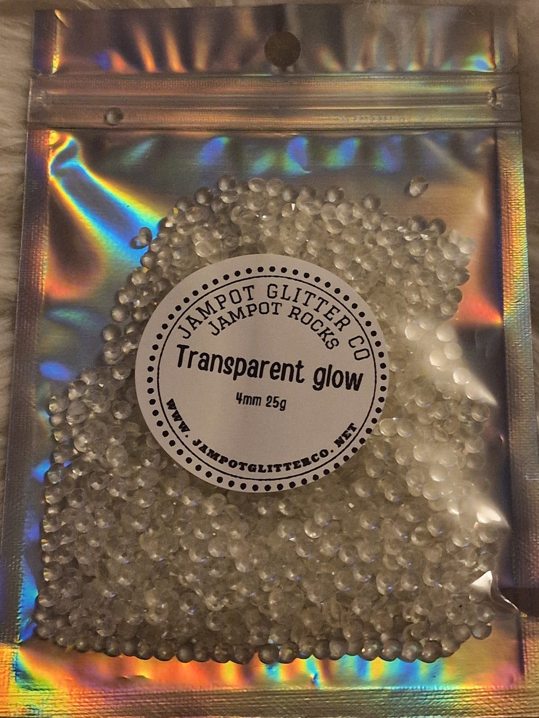 Transparent Glow 4mm 25g bag