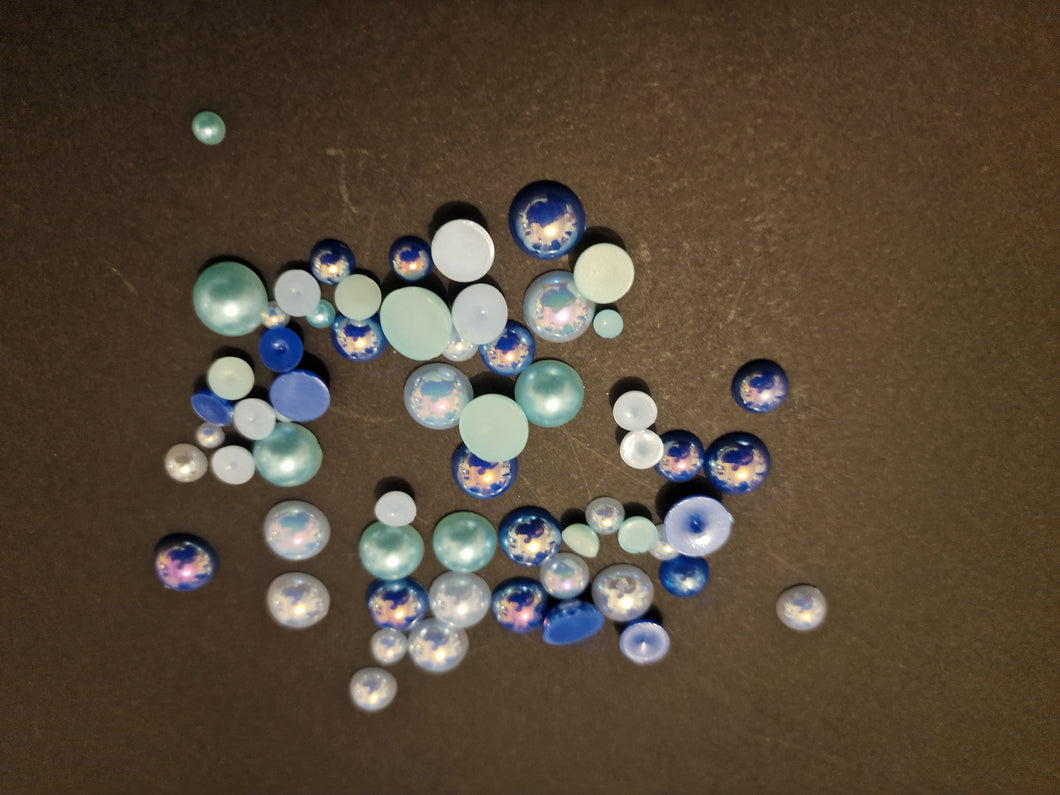 Blue mix Pearls assorted sizes