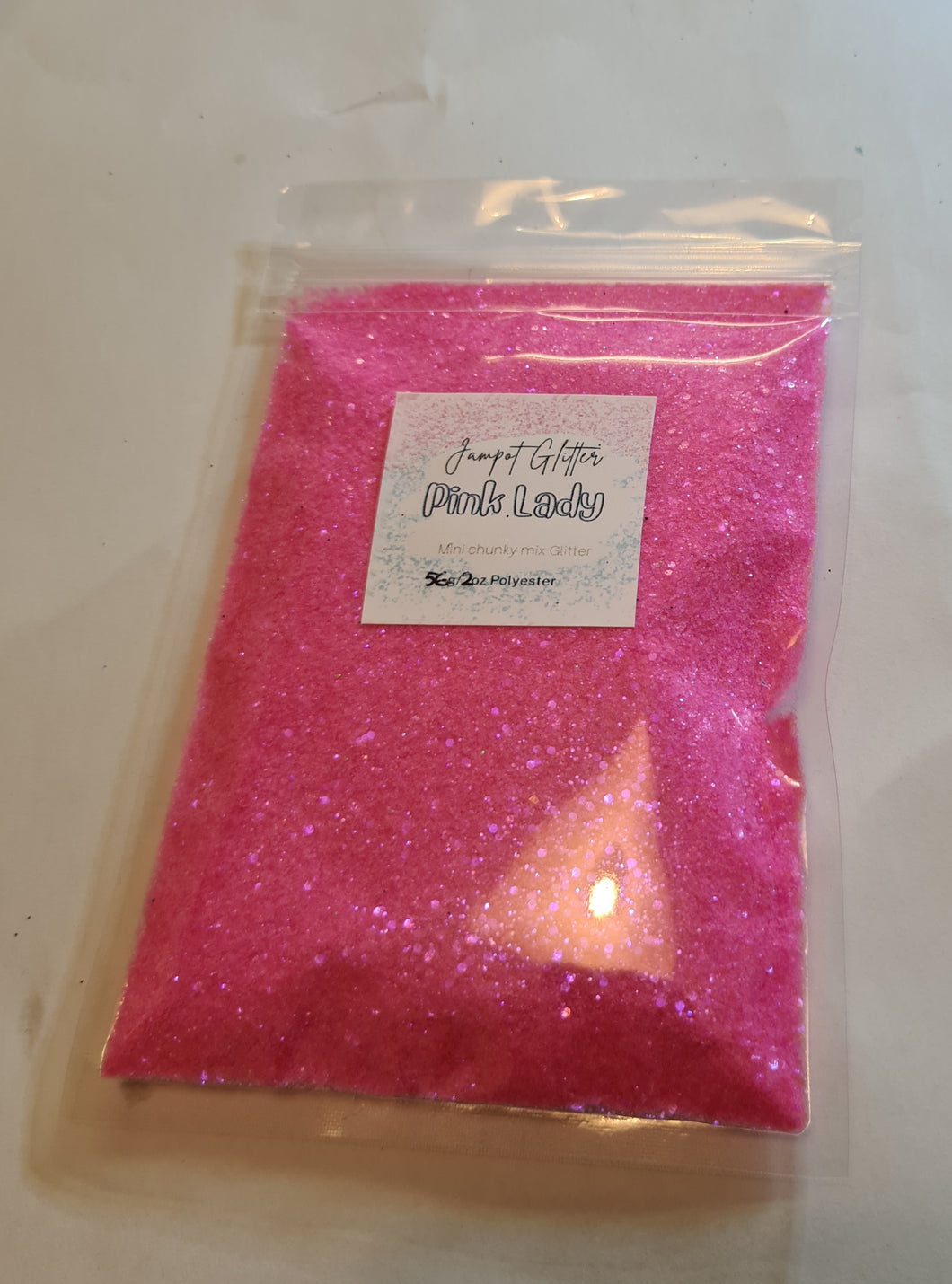 Pink Lady mini chunky mix Glow Glitter